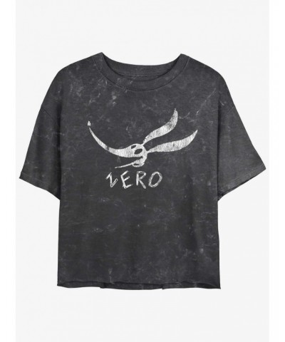Disney The Nightmare Before Christmas Zero Face Mineral Wash Girls Crop T-Shirt $13.87 T-Shirts